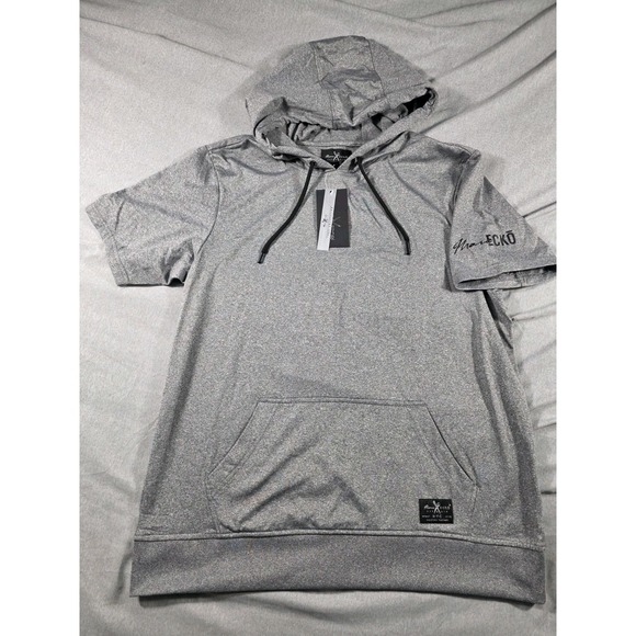 NWT Marc Ecko Cut & Sew Hoodie XL Heathered Gray S/S Sweatshirt Kangaroo‎ Pocket - Picture 1 of 7